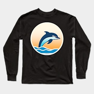Minimal Dolphin Art, Love Dolphins Long Sleeve T-Shirt